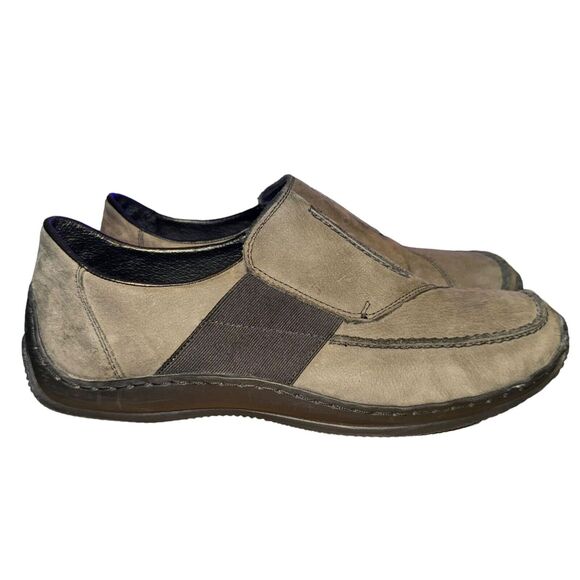 Rieker Anitstress Flats Women's Size 9 Gray Leather Slip On Comfort Shoes - Picture 4 of 9